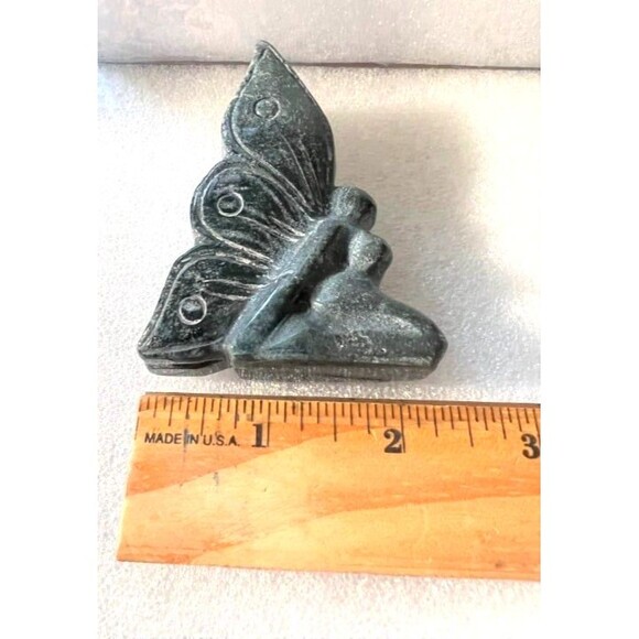 Beautiful Moss Agate Fairy Carving - Picture 6 of 7